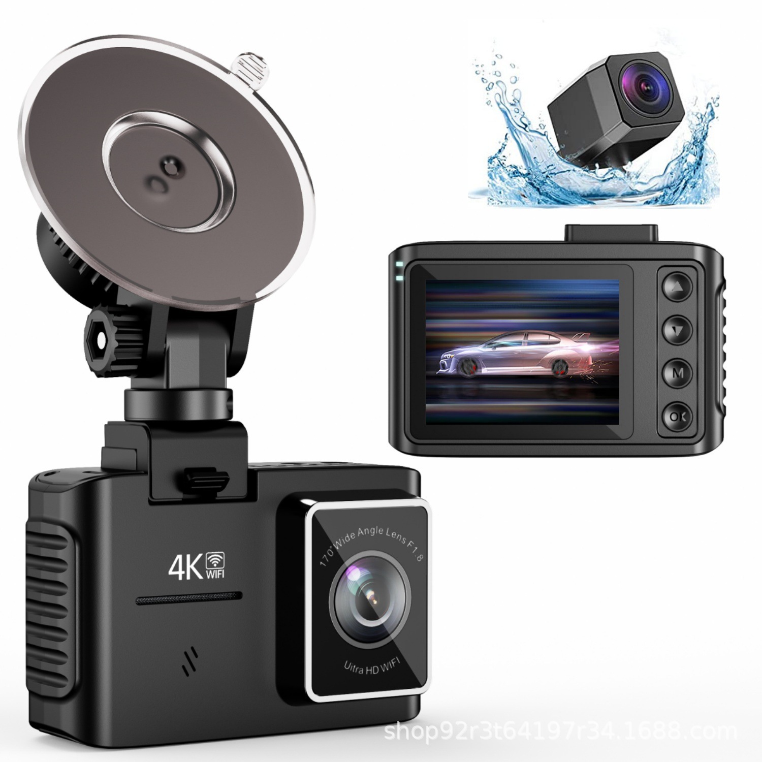 New private model 4K+1080P dual-lens 5G WiFi dashcam with high-definition image viewable on mobile phones