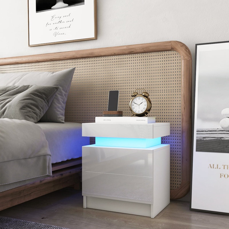 Dormitorio creativo mesita de noche moderno minimalista hogar pequeña mesita de noche con luz sala de estar sofá gabinete lateral