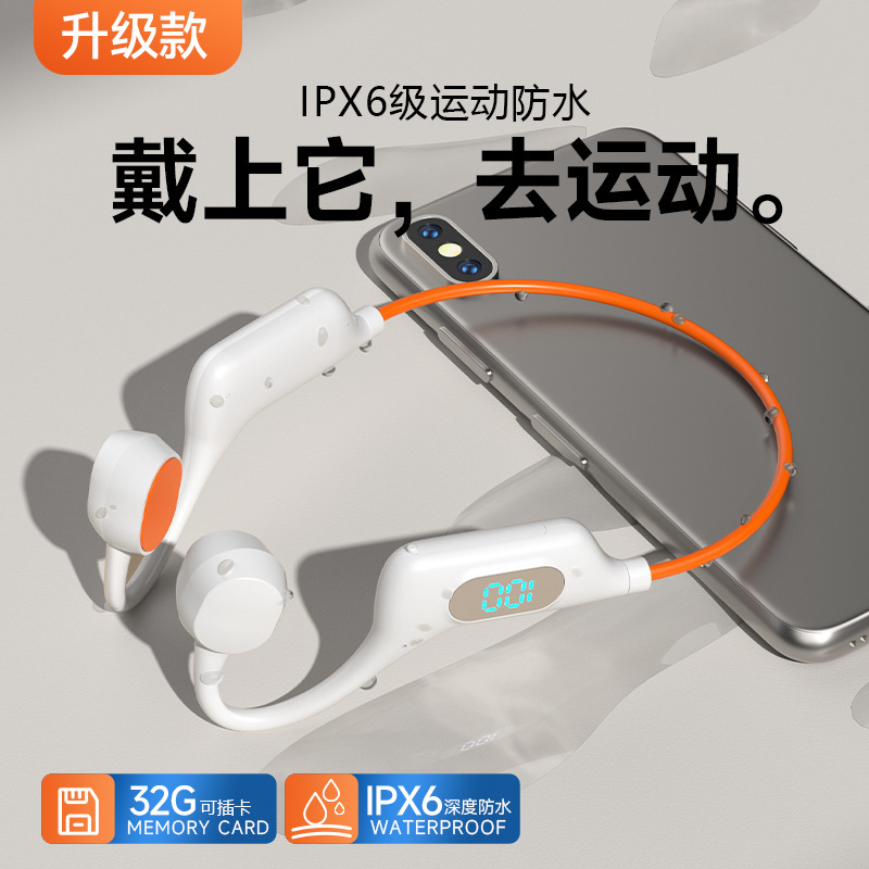フェンシ厳選23スポーツBluetoothイヤホン、耳掛け式、非インイヤー型、ランニング用、防汗、デジタルディスプレイ、長時間バッテリー、カード挿入可能、越境販売|undefined
