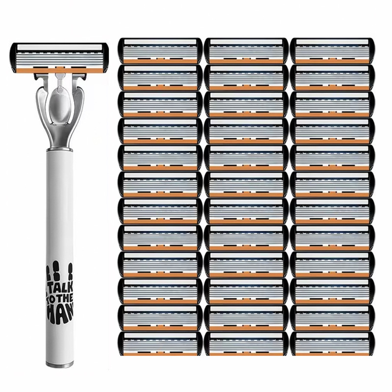 6-Layer Blade Manual Razor Suitable for Men and Women, a Shaving Tool for Beard, Underarm, and Leg Hair, with Non-Slip Handle