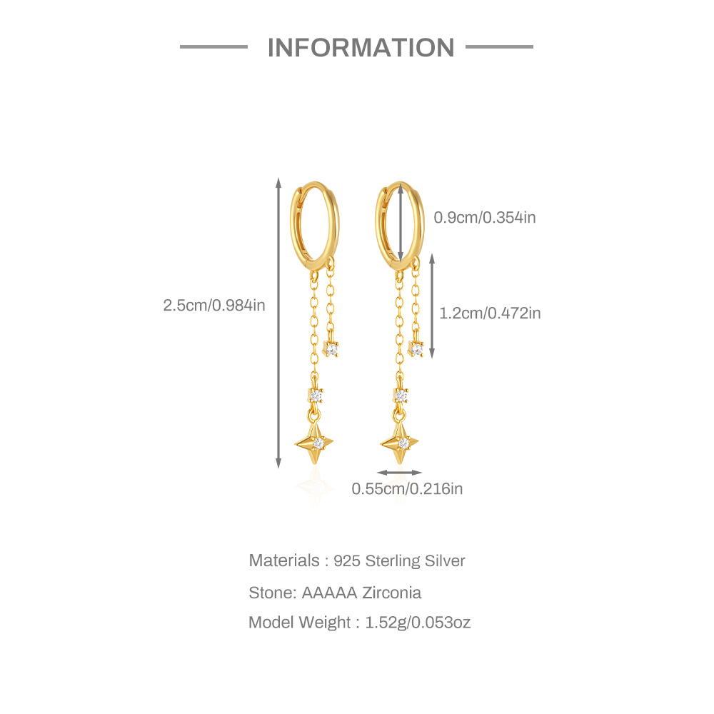 Jewelry Set Quantity 1 Piece 1 Set 1 Pair 925 Sterling Silver Star Cable Chain Bracelets Earrings Necklace