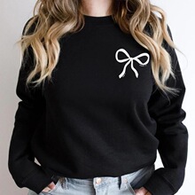 P 67800 Kawaii Bow Print Sweatshirt �ɰ�ӡ������ ŷ���羳