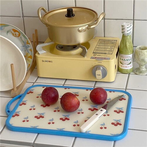 Korean blogger's same retro floral cherry chopping board ins kitchen cutting vegetable and fruit double-sided chopping board photo prop