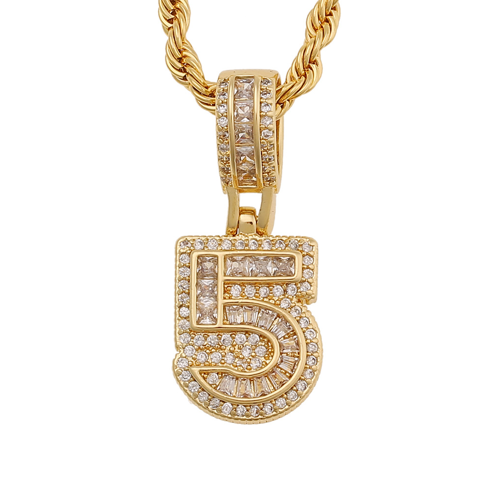 Fashion Arabic Numerals Twist Chain Copper Zircon Necklace Wholesale display picture 3