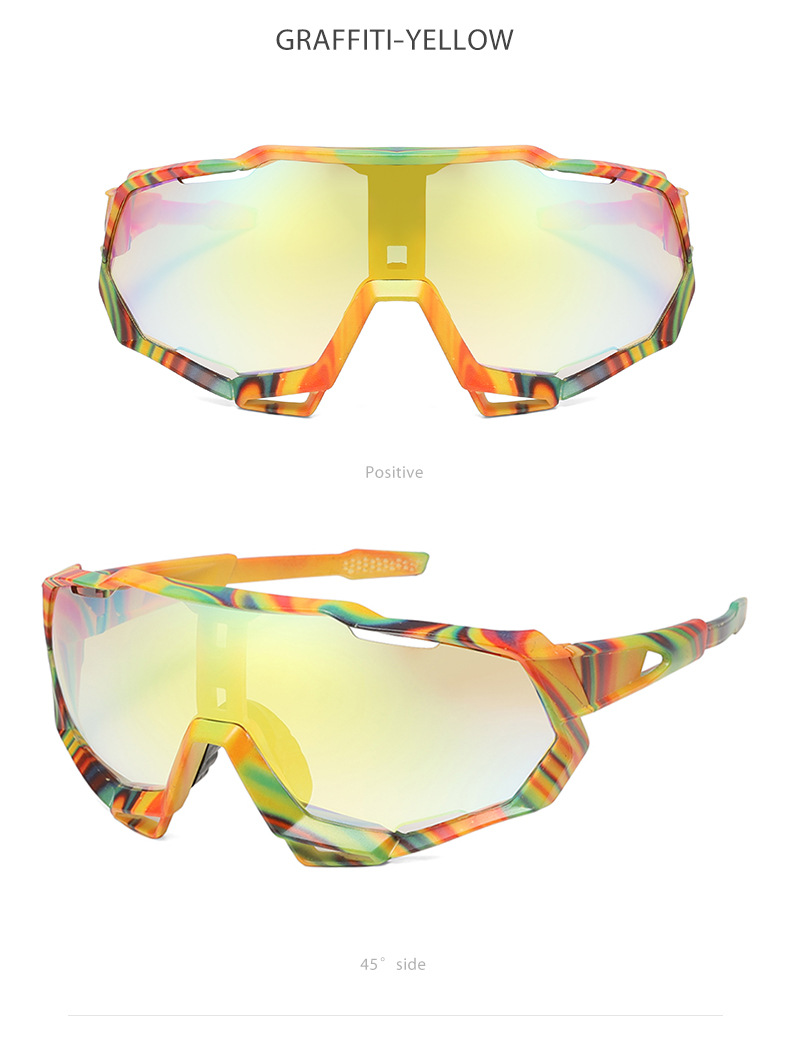 Hawaiian Simple Style Color Block Pc Toad Glasses Full Frame Sports Sunglasses display picture 1