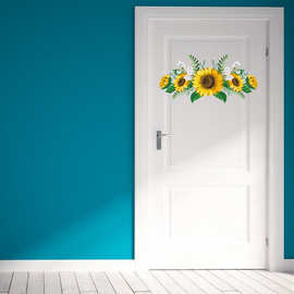 KM277新款花卉向日葵个性墙贴 客厅卧室橱柜房门墙贴画厂家批发