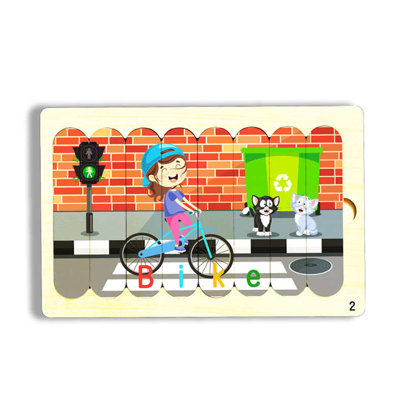 Niños barras de helado de madera puzzle de pensamiento lógico 3 + puzzle infantil de educación temprana divertido puzzle de barra de iluminación