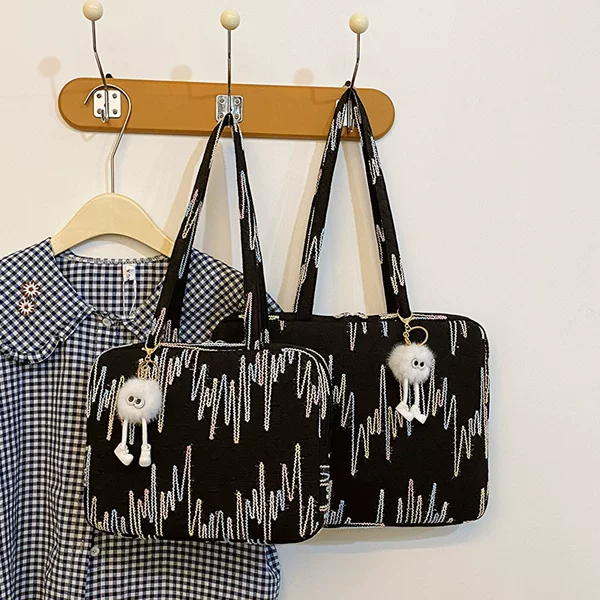 Cross-border Korean-style portable embroidery thread computer bag fashion large capacity ladies shoulder tote bag 11 inch 14 inch computer bag