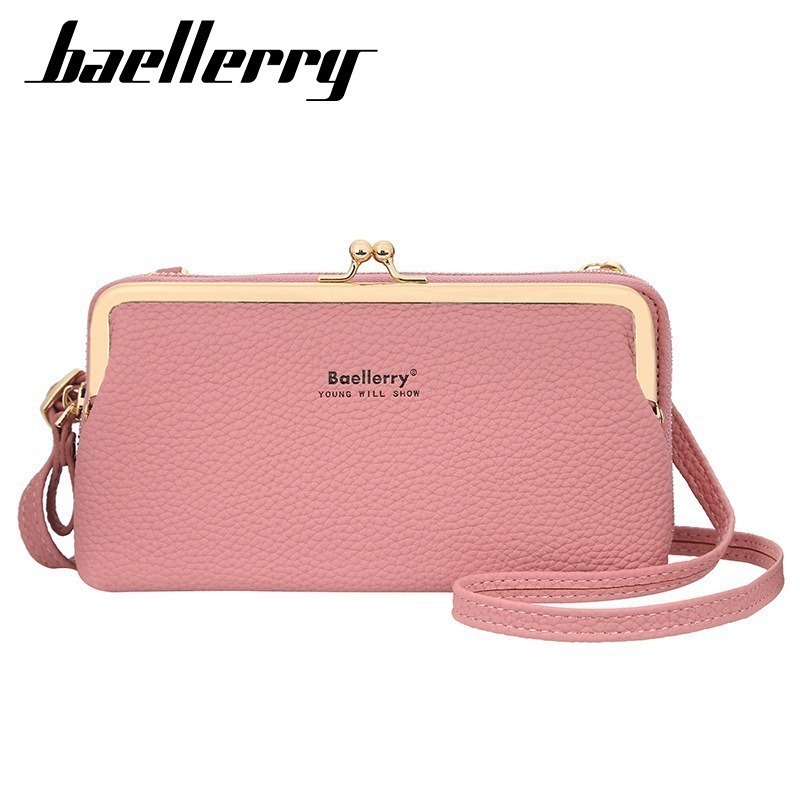 baellerry新款女士钱包荔枝纹大容量多功能横款拉链高级感手机包|undefined