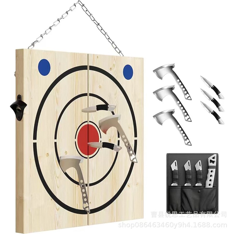Outdoor Wooden Bidding Game Board Foldable Hanging Axe Knife Throwing Board Mountain Ax Dart Throwing Target