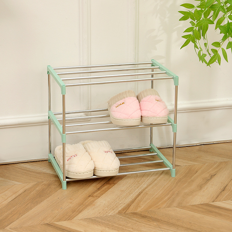 Estante de zapatos simple de entrada de dormitorio estante de zapatos multifuncional a prueba de polvo en stock multicapa fácil de ensamblar armario de zapatos de acero