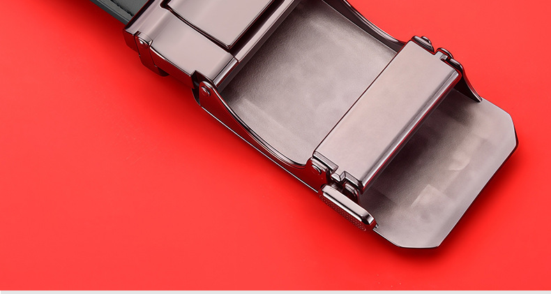 Automatic buckle, genuine leather, business style, original black dress belt, wide belt, Chinese design, waist tightener, cowhide men's belt.