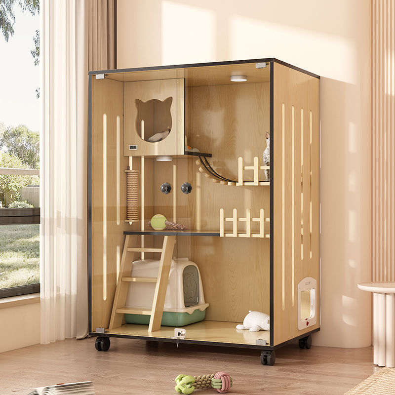 고양이 빌라 고양이 케이지 고양이 캐비닛 고양이 집 고양이 집 더블 레이어 애완 동물 방 대형 자유 공간 고양이 둥지 홈 실내