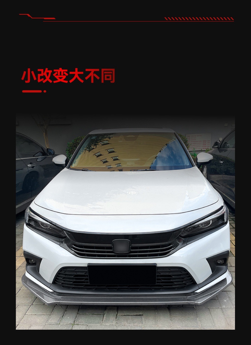 Applicable to 2021 Honda 11th generation Civic Civic front bar front shovel front lip front wrap angle front chin cross-border modification parts