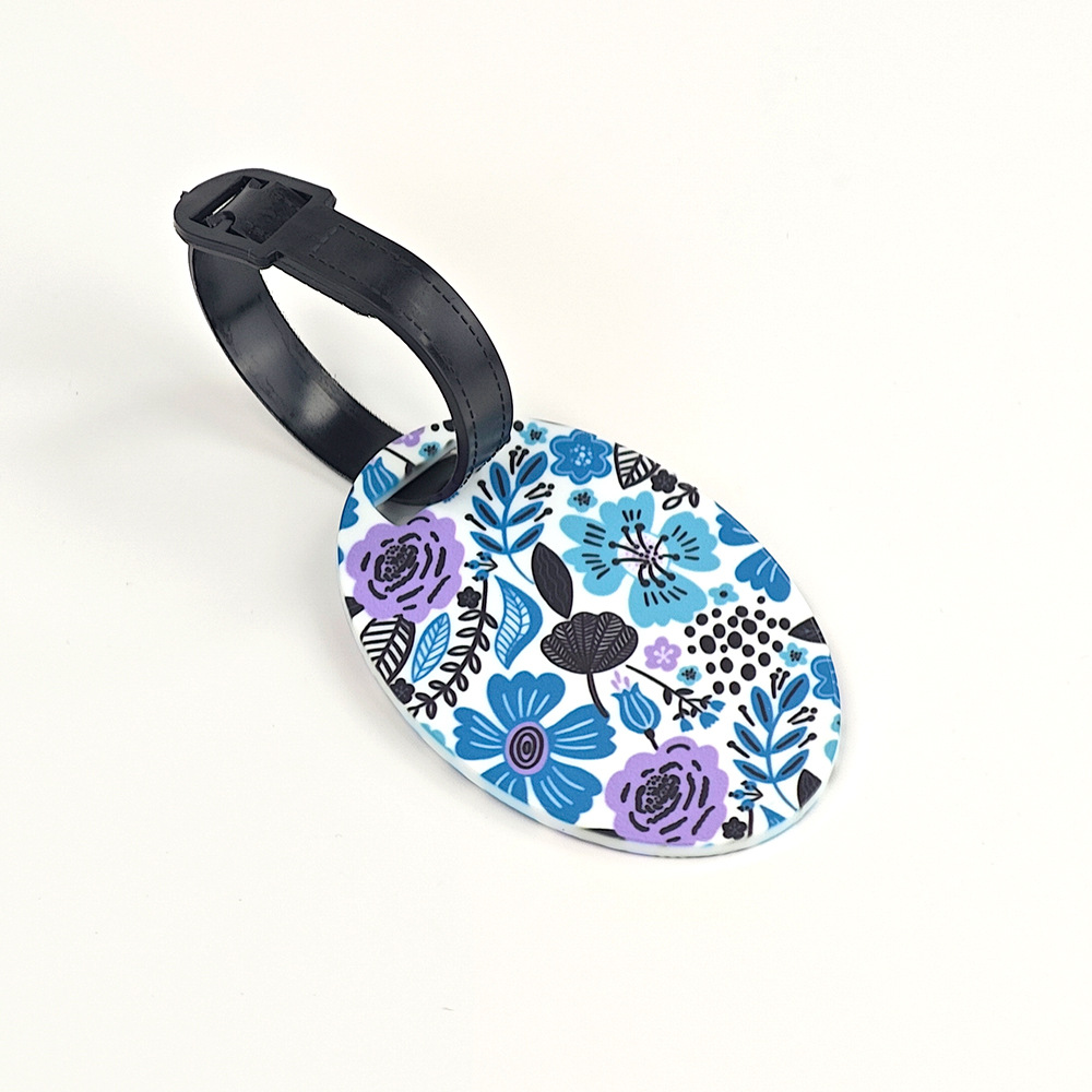 Nueva etiqueta de equipaje de plástico oval