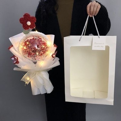 레드 스타 미키 헤어 밴드 꽃다발 14cm 웨이브 볼