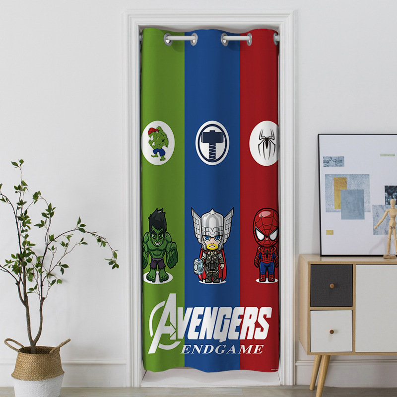 Trendy Brand Bear and Rabbit No-Drill Door Curtain for Bedroom, Living Room, Fitting Room Partition, Sunshade Curtain