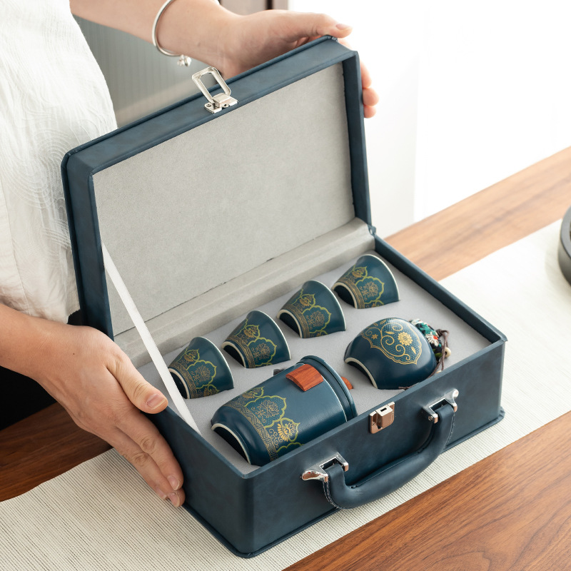 户外快客杯一壶四杯便携旅行茶具套装带罐陶瓷整套功夫茶具礼盒