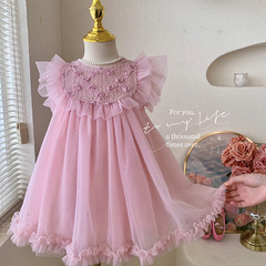 Floral Dress for Little Girls - 2024 New Arrival Baby Princess Dresses - Summer Sleeveless Net Dresses for Young Girls