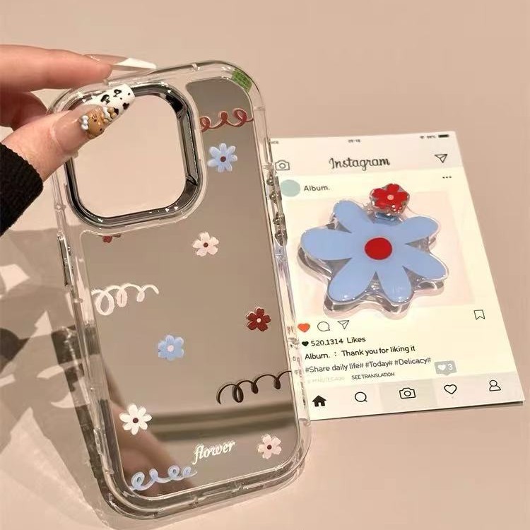 Primavera ins flores de línea simple adecuado para iphone14 soporte 16ProMax Apple 15P funda para teléfono móvil 13 mujeres