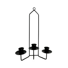 欧式简约铁艺多头黑色烛台壁挂摆件饰品跨境婚庆气氛道具装饰家居