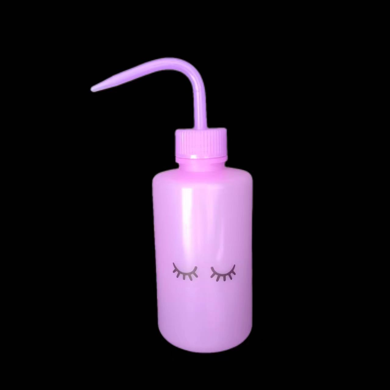 Injerto de limpieza de pestañas codo botella curvada boca olla botella de lavado de plástico botella de limpieza de pestañas belleza limpieza herramienta auxiliar