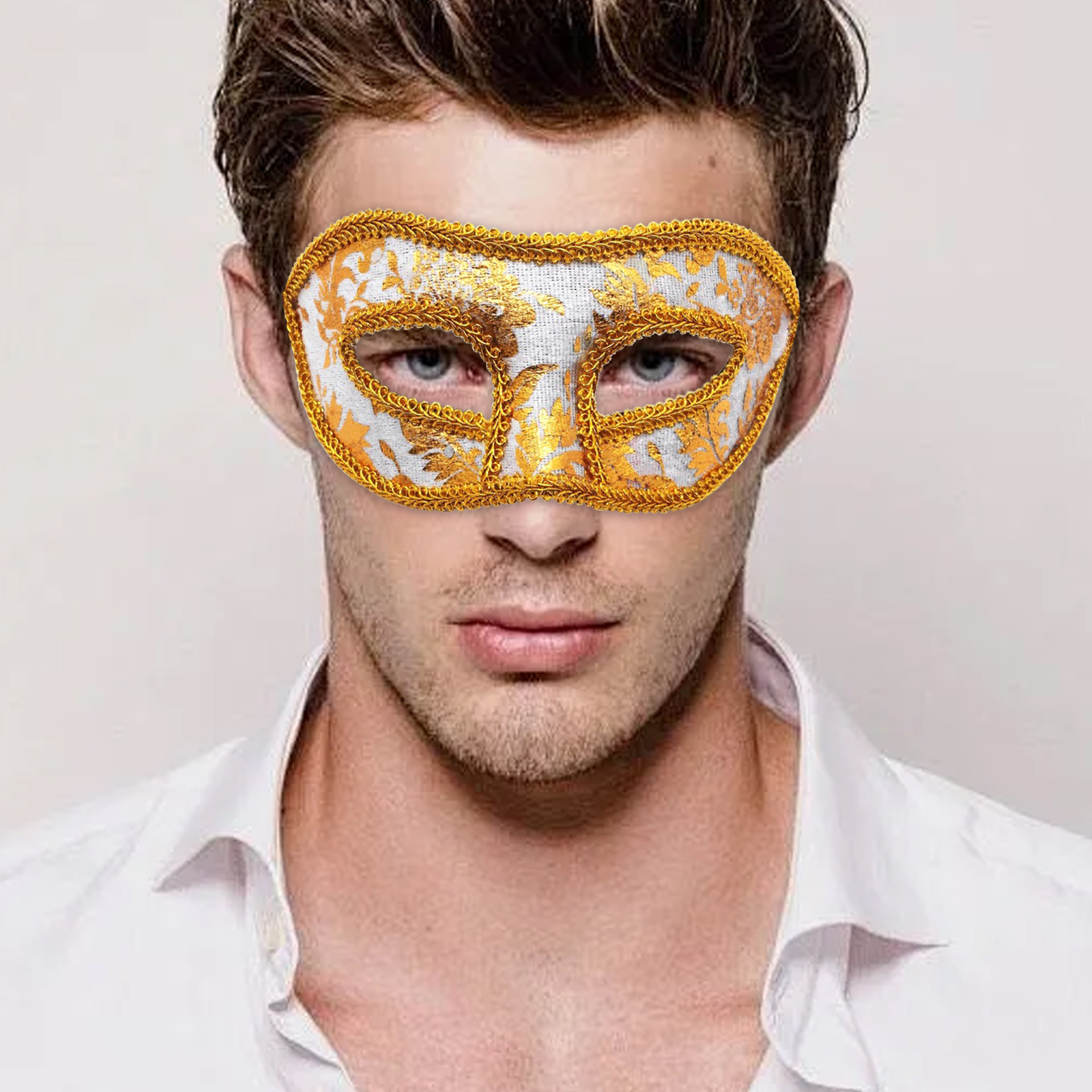 Amazon venta caliente máscara de jazz máscara de tela de lana cabeza plana máscara de borde para hombres suministros de vacaciones al por mayor