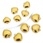 不锈钢镀18K金保色实心立体光面爱心桃心吊坠饰品diy配件材料批发