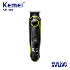 科美KM-696髭剃り鼻毛剪定髭剃り多毛オールインワン電気はさみlcd液晶デジタル表示usb理髪器
