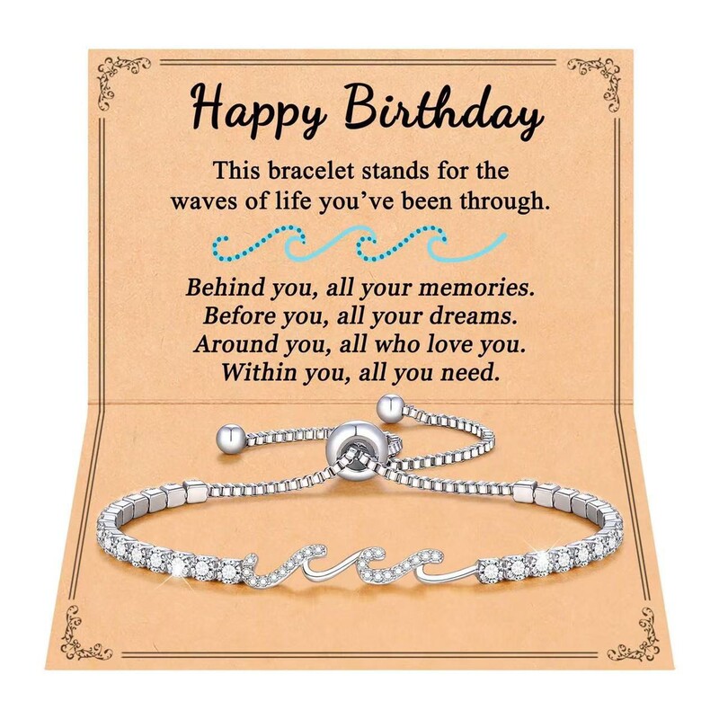 Amazon Cross-border Exquisite Zircon Inlaid Wave Bracelet for Mother's Best Friend Birthday Gift jewelry Jewelry