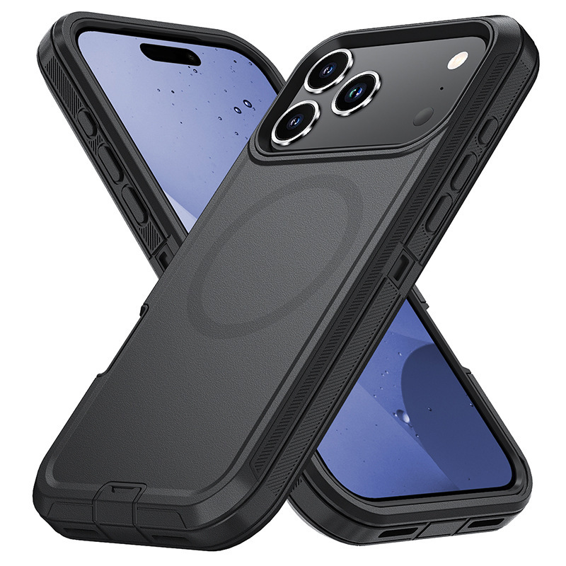 クロスボーダー熱売適用新アップルiphone17promax三防ロボット磁気吸引携帯ケース現物卸売り|undefined