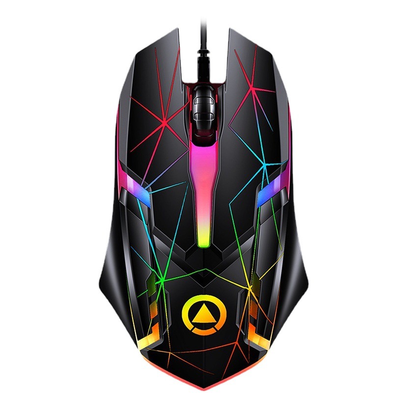 En stock venta directa talla de plata G6 con cable USB juego luminoso e-sports ratón mudo accesorios de computadora transfronteriza al por mayor