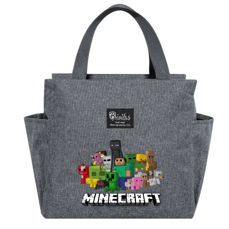 Minecraft 漫画プリント弁当バッグ断熱バッグアイスバッグピクニック断熱ランチボックスバッグ|undefined