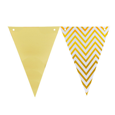 Directo de fábrica estampado en caliente triángulo bandera papel colorido bandera boda cumpleaños fiesta vacaciones vestido pull bandera Decoración