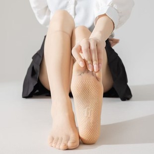 Jinzong Non-Slip Calf Socks Stockings Women's Summer Invisible Crystal Socks Foot Massage Mid-Tube Transparent Dotted Stockings