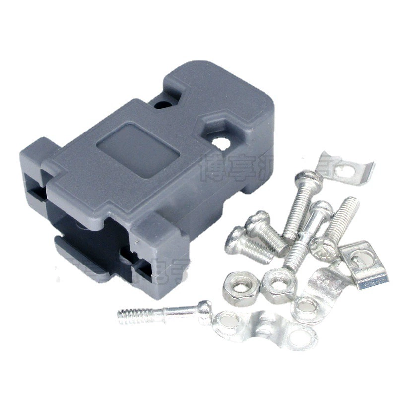 DB9 серый пластиковый корпус 9 ядро D головка оболочки DB9 подключение оболочки RS232 последовательный порт оболочки винтовые фитинги