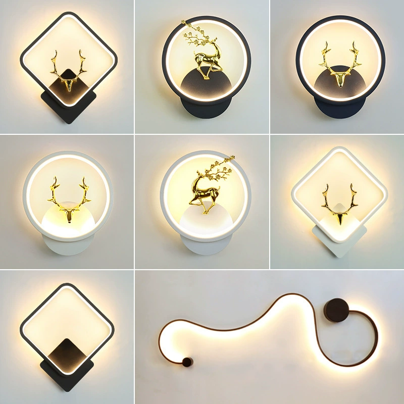 Современный минималистский светодиодный настенный светильник креативная сеть красная гостиная спальня прикроватная лампа скандинавский коридор прихожая лампа