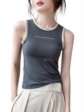 歌倍尚美式字母背心女2025春夏新款修身内搭运动内衣显瘦户外上衣