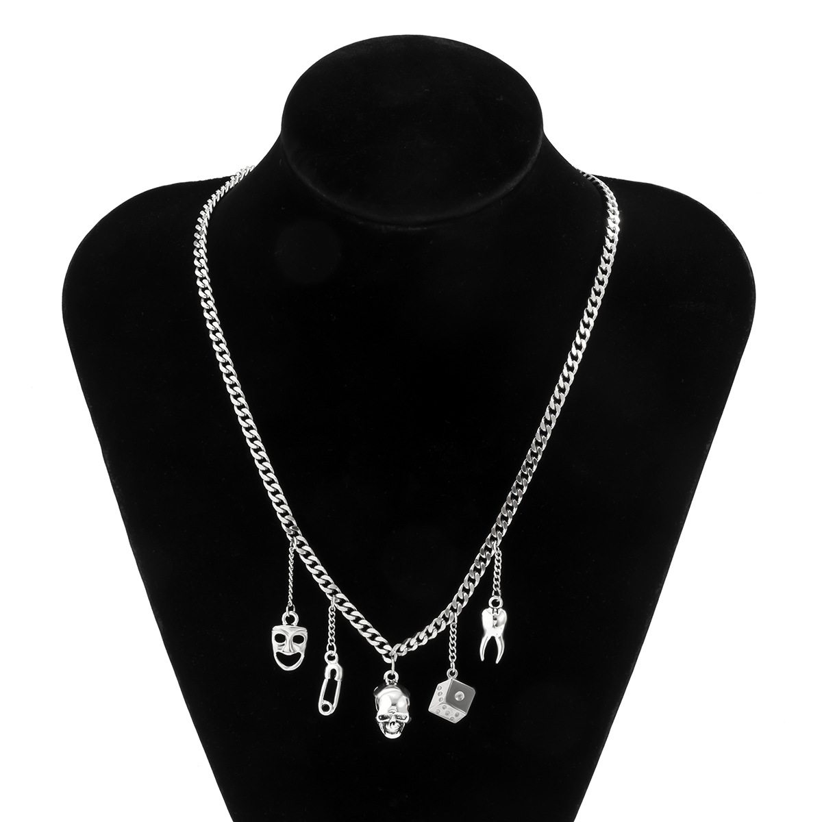Punk Grappig Gezicht Schedel Koppel Ketting Zoete Coole Mix Kubus Hip Hop Hanger_voghion.com