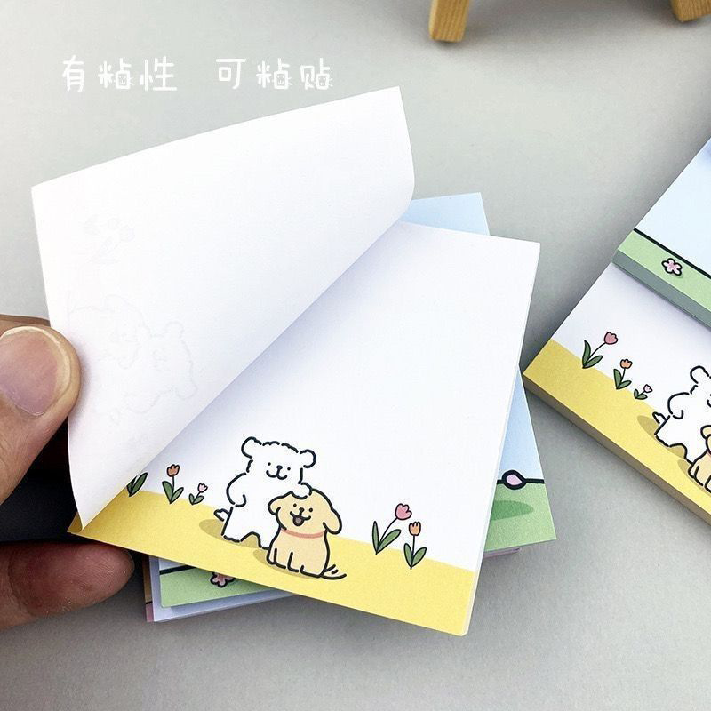 新款卡通小狗便利可爱粘性ins高颜值少女学生便签学习留言批发|undefined