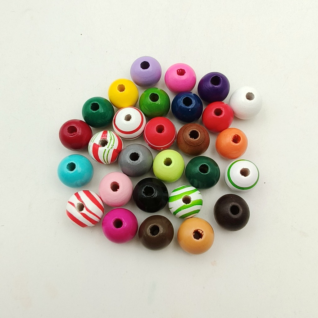 16mm circular originality Color bar Solid colored wooden beads Of large number wholesale Beads A large quantity DIY Order