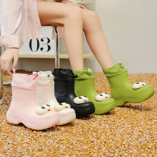 New cute candy-colored rain boots fashionable waterproof short rain boots outdoor rubber shoes outer wear non-slip water shoes water boots