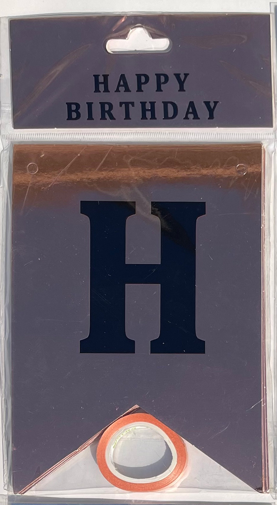 HAPPY BIRTHDAY fiesta de cumpleaños en inglés diseño diagonal de bandera de cola de mermaid letras banderas de color