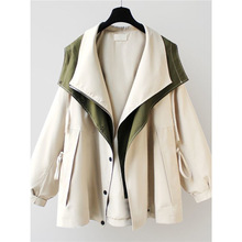 收腰中长款风衣2025新品韩版女装春秋装休闲流行工装外套欧美风