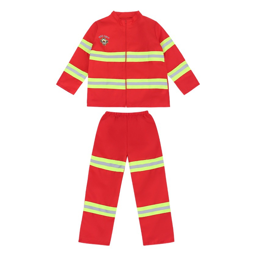 Ropa de bombero para niños traje ropa de rendimiento jardín de infantes actividad padre-hijo ropa experiencia profesional para niños bombero