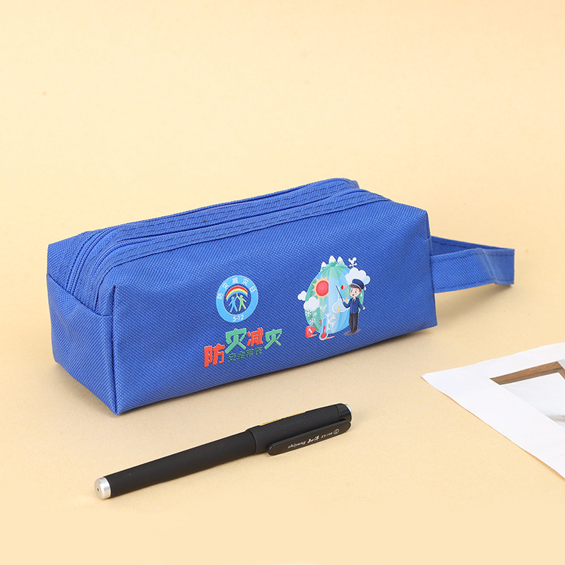 Fábrica al por mayor LOGO estudiante caja de papelería bolsa de papelería de gran capacidad multifuncional lienzo bolsas de lápiz sin envío