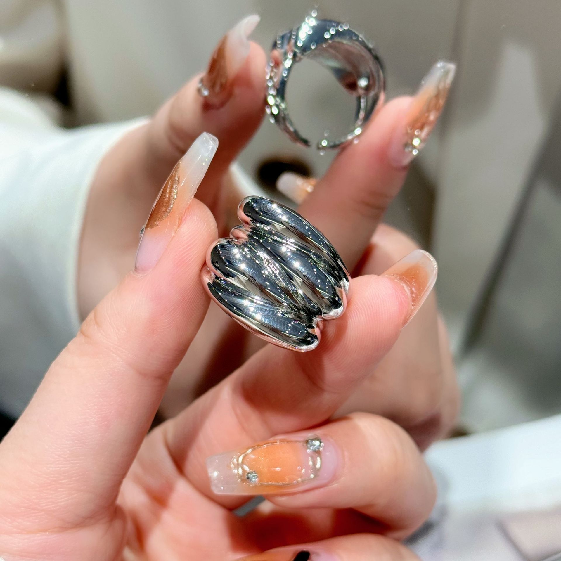 Designer Ring For Women Geometric Metallic Unique Versatile Accessory_voghion.com