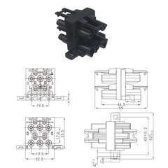 Compatible with GST18 four-way H-type lighting wiring splitter, one input three outputs male-female quick connection terminal