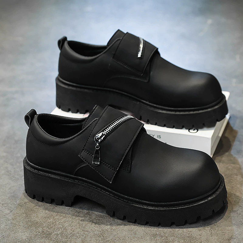 Трансграничный новый тренд толстое дно увеличить мужскую повседневную кожаную обувь молодежную британскую моду мода мужская обувь фабрика оптом