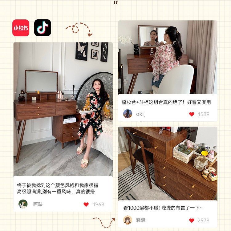 Comedor de vestir dormitorio simple moderno armario de maquillaje en un todo 2025 nuevo estilo chino de alta sensación espejo de mesa de maquillaje